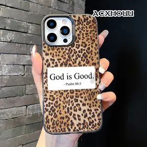 Compatible for iPhone17 16 E 15 14 16promax 16pro 15pro 13 12 11 Case, Clear Case Soft TPU Shockproof Protective Case Stylish Patterns phone case nic junk phone cases Leopard God is Good