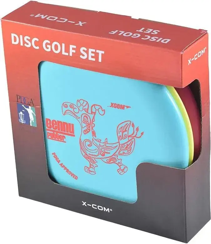 Beginner Disc Golf Set - PDGA Approved 3-Disc Bundle with Bag, Helios Driver, Griffon Mid-Range, and Bennu Putter