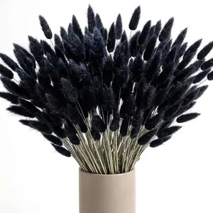 120PCS Black Bunny Tails Dried Flowers, 16inch Dried Pampas Grass Decor, Bunny Tails Handpicked Bunch, Boho Flowers Home Table Decor, Wedding Decorations for Home
