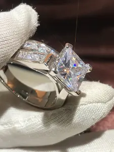 Elegant Artificial Zircon Sparkling Decorated Square Ring, Fashion Accessories for Women, Trendy Versatile & Exquisite Jewelry for Birthday Gifts, Stackable Rings, Ring Set, Stackable Promise Ring