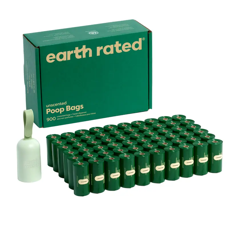 Earth Rated | Dog Poop Bag Dispenser with Dog Poop Bags, Durable and Guaranteed Leakproof, Lavender Scented, 1 Dispenser and 900 Bags