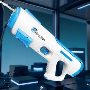 Large Pulse Electric Water Gun Toy, Automatic Suction High Pressure Sprayer, Beach Water Battle, LED Light Effects, Lithium Battery Included