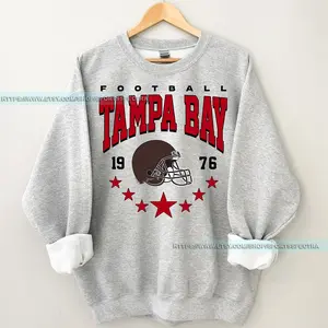 [Sale Up To 50%] Tampa Bay Football Vintage Crewneck Sweatshirt, Tampa Bay Football Sweatshirt, Buccaneer Sweatshirt, Tampa Bay Sweater, Gift For Fan, Trendy USA Cotton Fabric