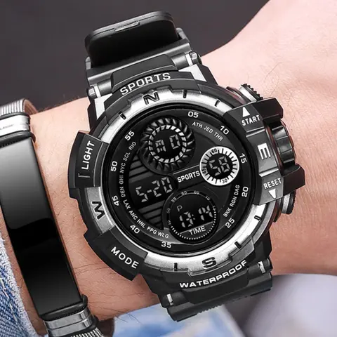 New Fashion Outdoor Korean Style Watch, Trendy Large Dial Sports Watch Casual Watch for Men Women Students, Waterproof Children Electronic Watch, Wristwatch, Stylish Watch