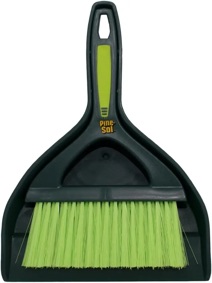 Mini Dustpan and Brush Set | Nesting Snap-On Design | Portable, Compact Dust Pan and Hand Broom for Cleaning, Green