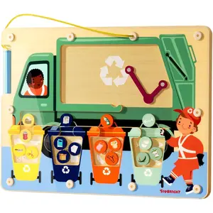 TOP BRIGHT Wooden Magnetic Color Maze Sorting Game, Montessori Garbage Magnet Educational Learning Item for 3+ Year Old Toddlers, Fine Motor Skills Travel Item for Boys Girls