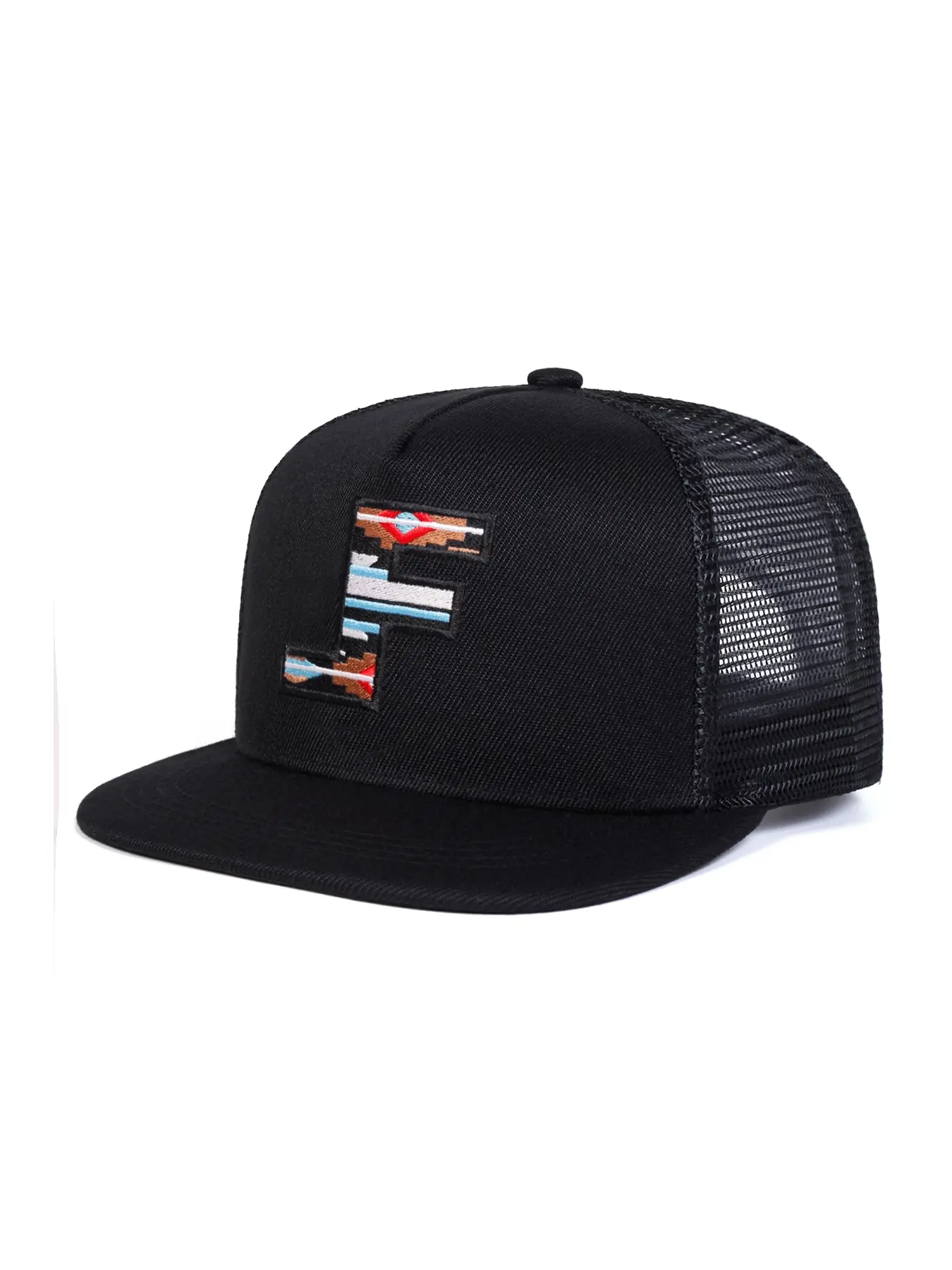 Unisex F Letter Embroidered, Adjustable Mesh Baseball Cap Sun Protection Hat for Outdoor Travel Beach Vacation, Casual All-Season Wear, Adjustable Casual Hats
