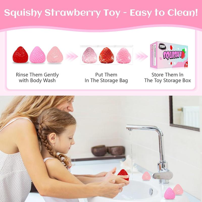 3 Pcs Big Taba Squishy Hamster Strawberry Toys – Vanilla Strawberry Chocolate Butter Slime - Extra Large 5" Squishy Stress Ball for Adults & Kids,Toymendous Squeeze Strawberry