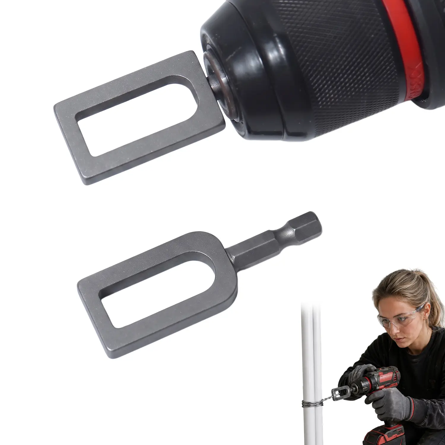 Professional Rebar Tie Wire Twisting Tool for Drills Multifunctional Wire Twister-Knotter Winding Tool with Twisting Sleeve for Large-Diameter Wire Applications