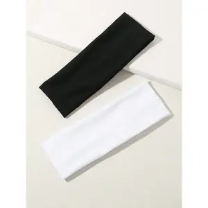 2 wide sports headbands, men's and women's sweat resistant running headbands, fitness gym yoga badminton accessories, sweat absorbing headbandsRAIMENTRY