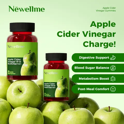 NEWELLME Organic ACV Gummies Vitamins - 30-Count Pack for Daily Use, Edible Healthcare Dietary Supplement for Adults, 24 Months Shelf Life, Gut Booster, Energy & Metabolism Support for Fitness