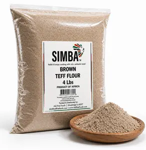 Simba African Teff Flour 2 or 4 Lbs | Gluten Free, Non-GMO, Rich in Fiber & Protein | Perfect for Baking Injera & Traditional Recipes