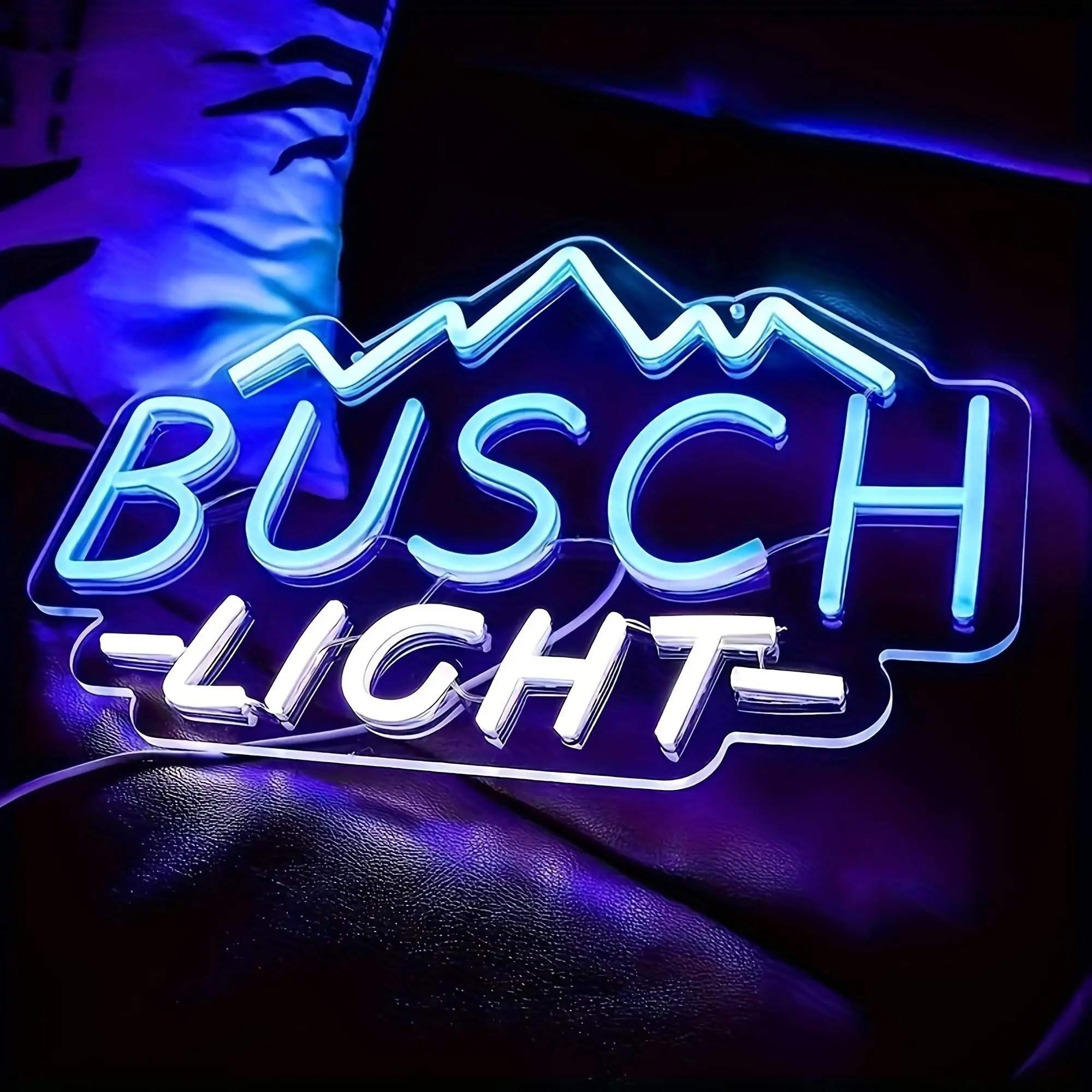 Busch Letter Light, Iceberg Neon Lamp, Neon Sign, Led Neon Lights, Wall-Mounted LED Art Decor, Decorative Led Light, Led Neon Signs, Led Decoration, Perfect for Men's Cave Bar Restaurant Christmas Birthday Party Gifts