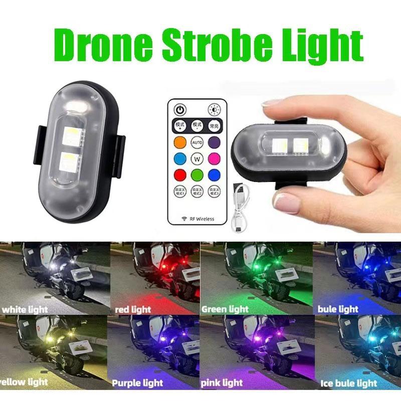 【FathersDayGift】Car RGB LED Strobe Motorcycle Lights LED Flash Position Wireless Light Aircraft Airplane Helicopter Warning Lights