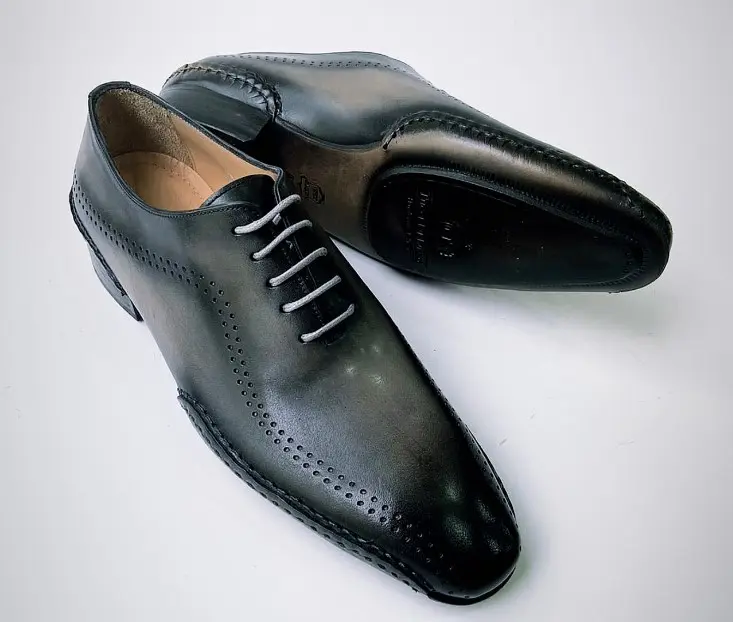 Buy Tucci Di Lusso Mens Gray-Black Handmade Italian leather luxury Lace-ups Oxford Dress Shoes