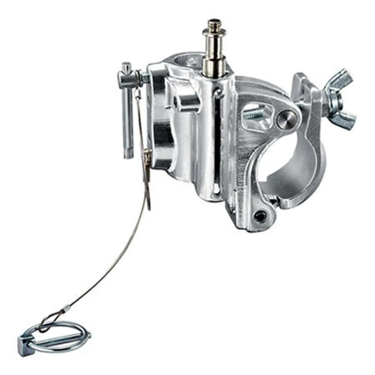Avenger C345 Barrel Clamp with 5/8" Spigot / 1-1/8" Receiver and Wingnut, Silver