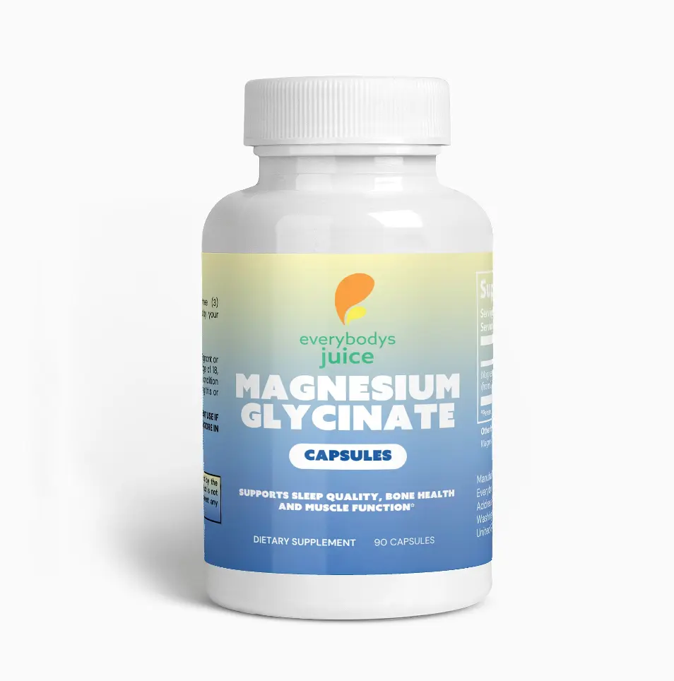 Magnesium Glycinate Capsules - 90 Count for Sleep Quality Bone Health & Muscle Function Support