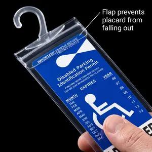 3Pcs Handicap Placard Holder Transparent Disabled Parking Permit Placard Sleeves Cover Protection