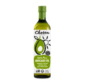 Chosen Foods Pure Avocado Oil 25.4 fl oz Naturally Refined Neutral Taste 750ml Non-GMO Verified