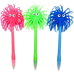 6 PCS Cute Sea Urchin Shaped Pens Soft Rubber Funny Monster Ballpoint Pens For School  Office Party