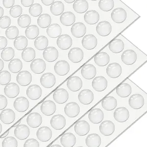 300 count 3/8 inch Cabinet Door Bumpers,Circular Self-Adhesive Clear Rubber Bumpers,Picture FramesGlass Desktop Anti Slip Pad, Anti- Pads,Kitchen Cabinet Pads for Drawers,Rubber