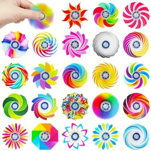 6-Piece Acrylic Fidget Spinner Set, Party Gift, Easter & Holiday Present, Cool Toy for Teens, Random Colors, Halloween Thanksgiving Christmas Gifts