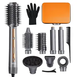 VEVOR Hair Styler and Dryer Brush, 6 - in - 1 Multi Air Styler, 110, 000RPM High - Speed Ionic Blow Dryer Brush with Brushless Motor, 2 Auto - Wrap Curlers, 3 Brush 2 Nozzles, Styling Tool for All Hair TypeVEVOR Super Brand Day
