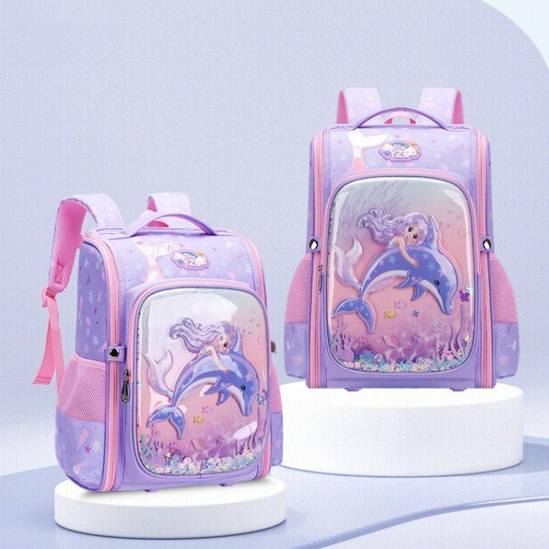 1 Piece Fantasy Princess Dinosaur Cartoon Backpack, Comfortable School Backpack, Casual Outdoor Bag, Anime Style School Bag