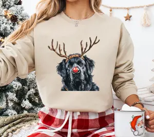 Newfoundland Dog Christmas Sweatshirt, Festive Newfie Holiday Gift, Newfie Dog Lover Sweater, Xmas Newfoundland Dog Sweater