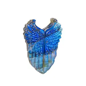 Strong Flash Labradorite Angel Wing Carving High Quality Natural Healing Crystal Gorgeous Stone Gemstone Jewelry Energy Love Girlfriend Boyfriend Souvenir Valentine Anniversary New Year Christmas Halloween Birthday Gift