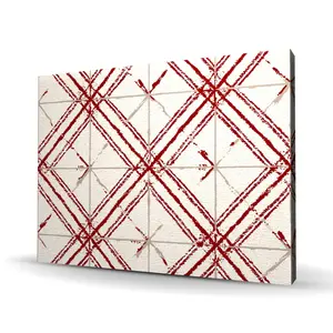 212 MAIN Red Lines Modern Hanging Wall Art Print - 36x48 in Durable Lightweight Artwork, Artistic Interior Style Decoration for Living Room Home Decor