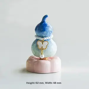 Smooth Rotating Ceramic Gourd Ornament, Sunlight Rainbow Pony Decor Gift, Rotation Toy, Suitable for All Spaces, Brings Good Luck and Fortune