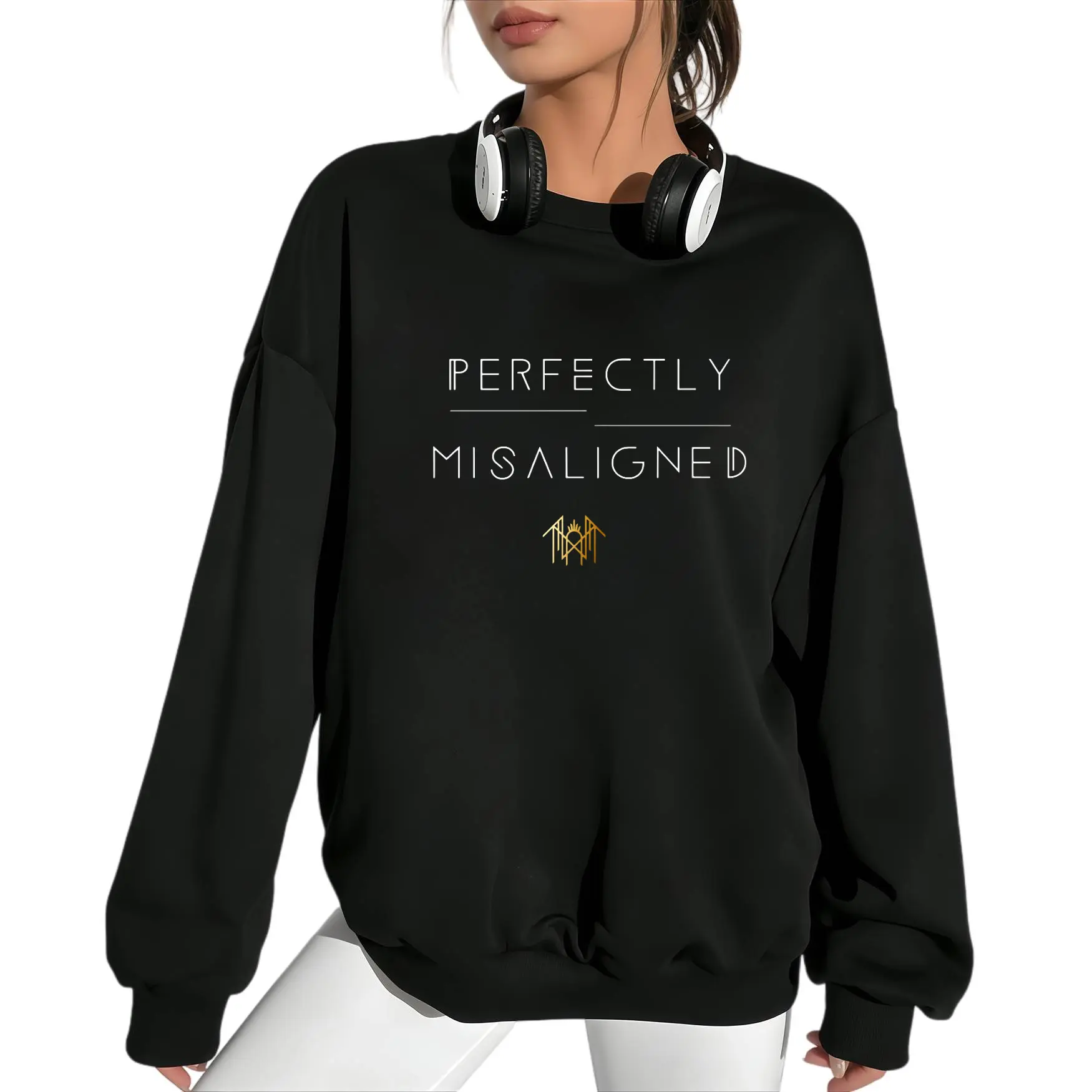 Perfectly Misaligned Sleep Token T-Shirt Sweatshirt, Sweatshirt- Black Graphic Crewneck, Fan Gift, Streetwears