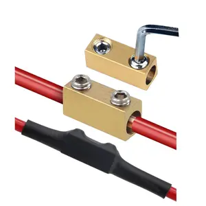 10Pcs 4 AWG Gold Copper Quick Connect Terminals, Screw Terminal Wire Connectors