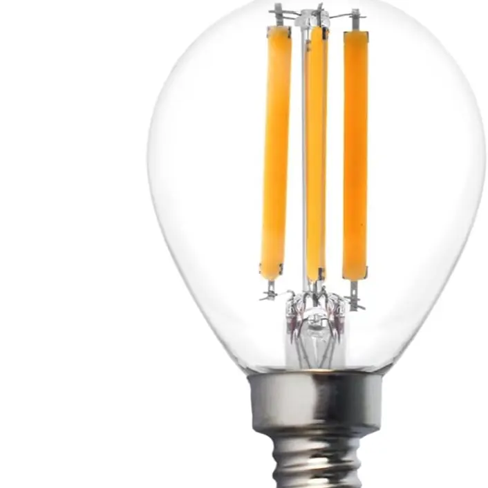 G45 LED Filament Bulb E12 4W 450LM Vintage Edison for Desk Lamps, Chandeliers, Ceiling Fans – 3000K Warm White Dimmable 110V AC, 2 Pack