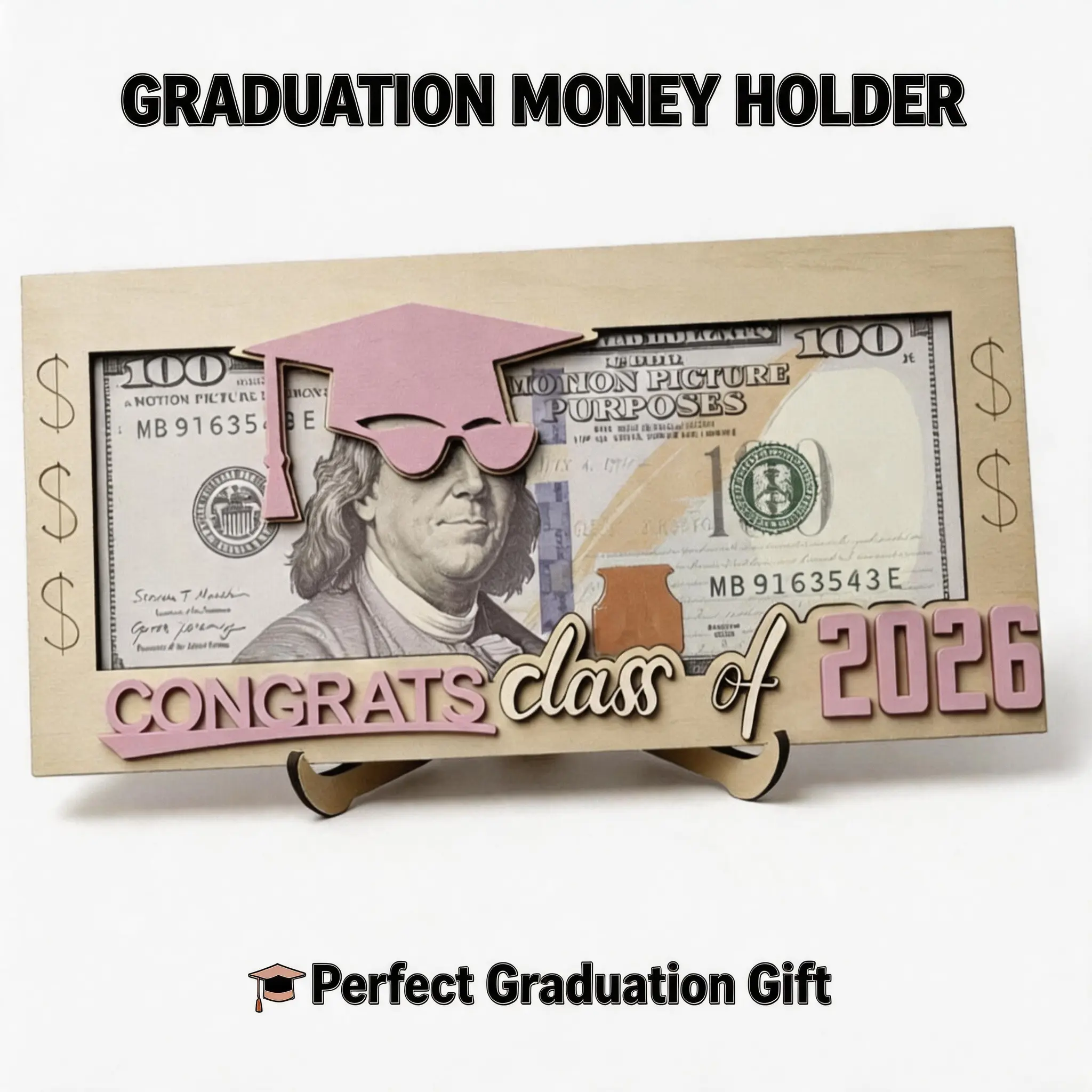 Graduation Money Frame – Class of 2026 Gift, Premium Wooden Keepsake for Graduates Home Decor Gift Appreciation Gifts