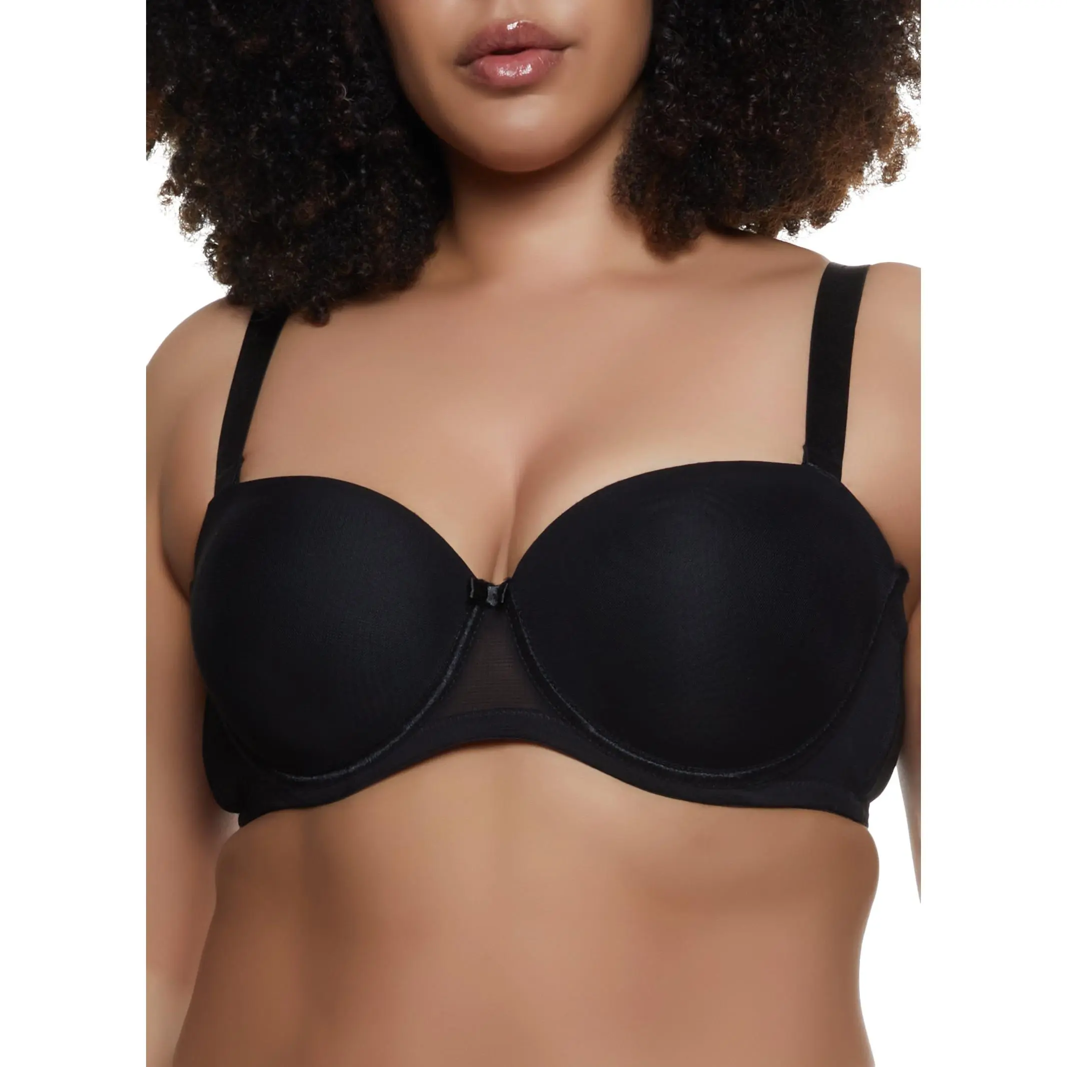 Plus Size Mesh Comfort Balconette Bra