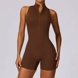Zipper One-Piece Yoga Bodysuit - Snatched Waist, Quick-Dry, Supportive for Gym, Running & Everyday Wear spring summer