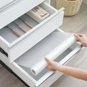 1 roll of transparent (dot pattern) EVA Japanese kitchen drawer liner paper, anti-slip and moisture-proof, thick and oil-proof and water-resistant, suitable for cabinets, wardrobes, closets and shoe cabinets.