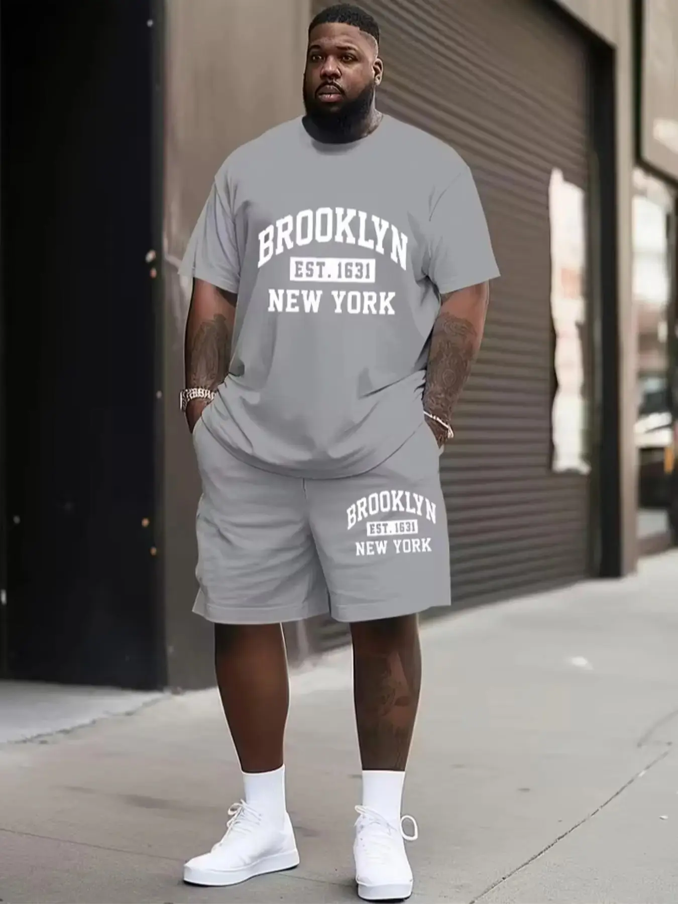 Men's Casual Sportswear Set, Casual Sports Style, Breathable Outdoor Leisure T-Shirt & Pants, Summer Training Wear 3D Print Adult Clothing, Plus Size, Short Sleeve, Sportswear Indoor Outdoor, Gym Casual Wear, Daily Outdoor Wear, Casual Fitness Sportswear