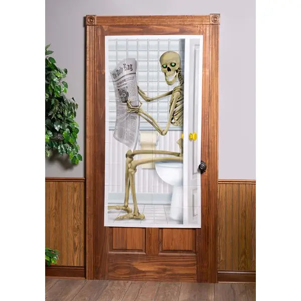 Skeleton Restroom Door Cover Halloween Decoration