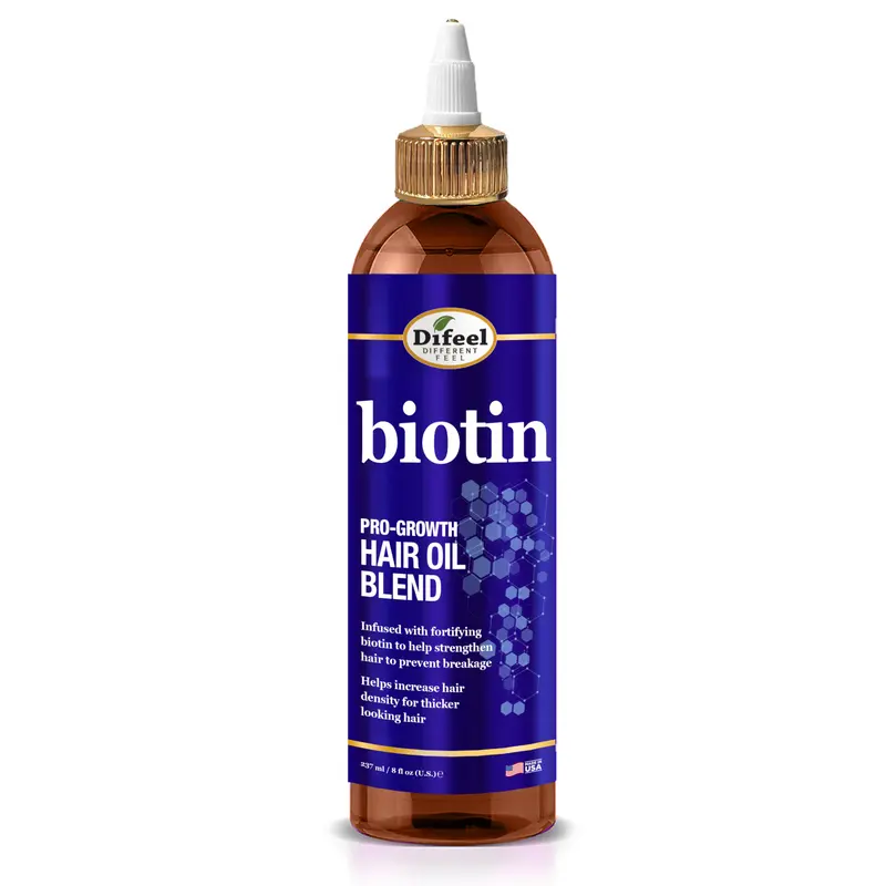 Difeel Biotin Pro Growth Hair Oil Blend 8 oz - Fortified with Biotin for Stronger Healthier Hair Care,  Nourishing Daily Haircare