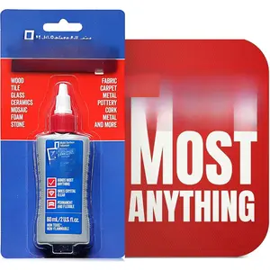 Glue 60 ml / 2 fl.oz Adhesive  Glue for Woodworking or Craft Ceramic Mosaic Glass Tile Styrofoam Fabric and Any Porous Surfaces. Dries  Clear, No Fumes Non-Flammable PVA