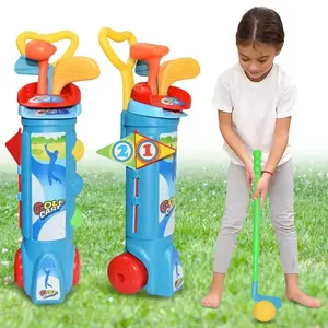 Children Golf Club Set Indoor Outdoor Sports Extendable Toy Golf Clubs Game Family Parent-Child Outdoor Interactive Toy