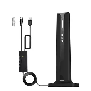 HWU TV Antenna Indoor/Outdoor, Long-Range HD Signal Amplifier - New Upgraded for Stable & Clear Reception of All Free Local Channels. Suitable for Urban, Rural, RV & More HD Digital TV Antenna