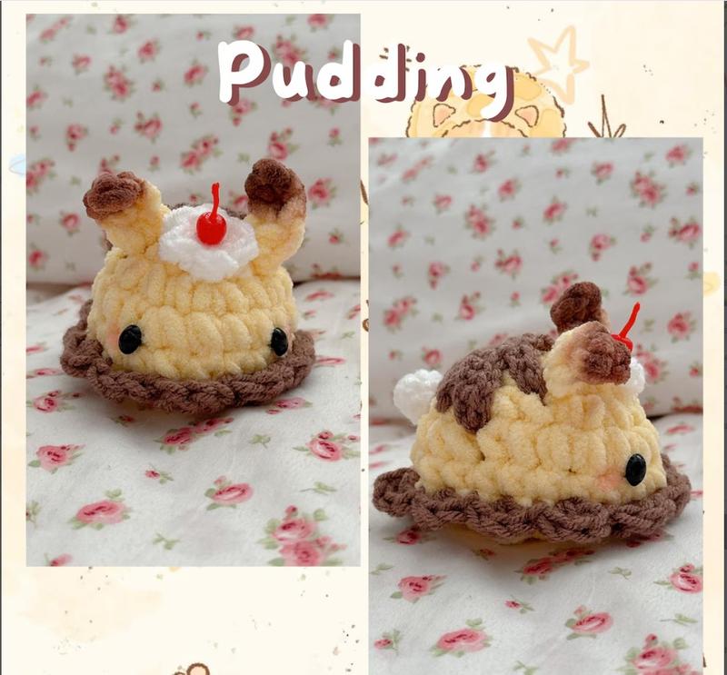 Cute Crochet Dessert Sea Bunnies Handmade Plush in Sweet Flavors Ultra Soft Fluffy Yarn Mini Size Perfect for Desk Decor Kawaii Lovers