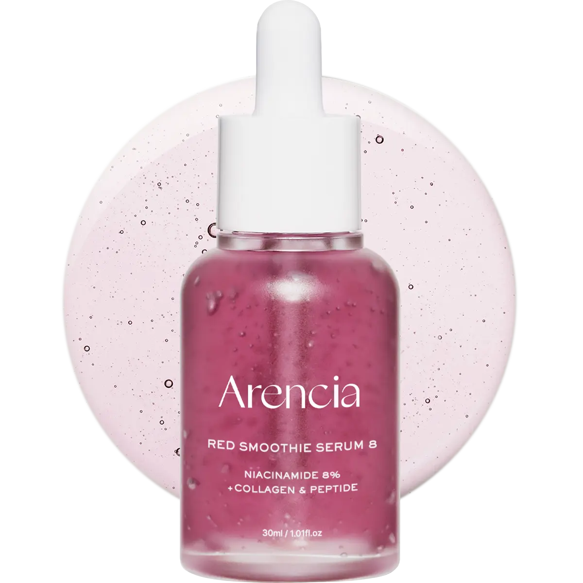 Arencia Red Collagen + Peptide Smoothie Serum, 8% Niacinamide, Vitamin C, Vitamin E, lifting anti-aging serum for skin texture for glass skin Lightweight Radiant