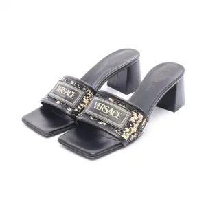 Pre-owned VERSACE Others Small Leather Goods Leather Fabric Mules