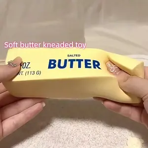 Soft butter stick toy, Squishies, soft squeeze stress-relieving toy, with butter shape, soft and bouncy, suitable for family and office use for kneading and stress relief, suitable for all age groups