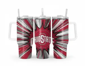 Ohio State 40oz Tumbler Stainless Steel Ice Cold 24h Full Wrap, Best Present for Ohio State Lover and Fan